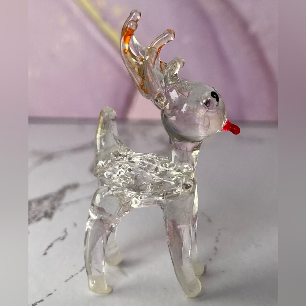 Mini Glass Reindeer Rudolph - Picture 4 of 14